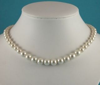  ) small bead graduated glass faux pearl necklace **FREE BRACELET