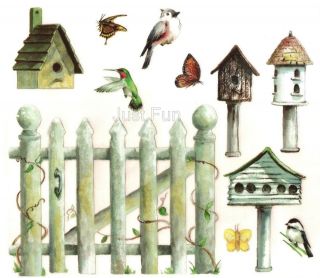 Picket Fence & Birdhouses Instant Stencil ~ Tatouage