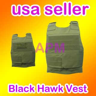 Tactical Black Hawk Down Army Body Armor Plate Vest Grn