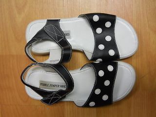 Puddle Jumpers Sandals Black with White Polka Dots Size 13 **WORN 1 