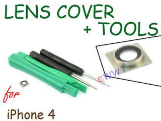 Back * Camera Lens Cover Frame Repair Part Unit + Tools for iPhone 4 