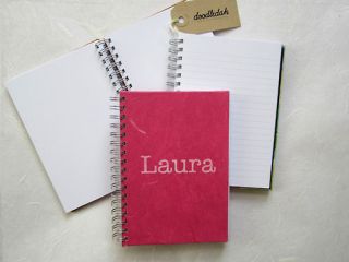 Personalised Gift A6 Handmade doodledah Notebook Blank or Lined Paper