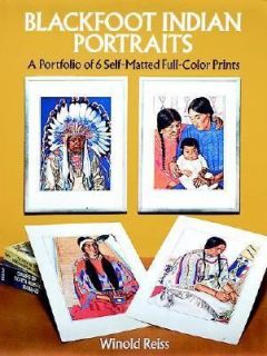 Blackfoot Indian Portraits A Portfolio of 6 Self Matted Full Color 