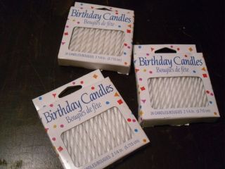 White Spiral Birthday Candles PARTY Cake CUPCAKE Celebration FREE 