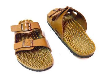 New BIRKENSTOCK Brown Leather 2 Buckle Slip On ORTHO FOOTBED Sandals 