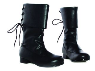 Girls or Boys Pirate Costume Mid Calf Boots Black NEW 11 12 13 1 2 3