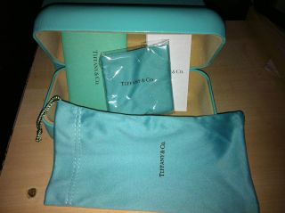 RARE Tiffany & Co. Large Sunglass / Eyeware Case Blue Leather