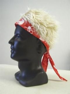 Billy Bob Red Bandana with Blonde Flair Hair visor hat prop costume 