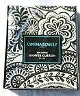 Authentic CYNTHIA ROWLEY Black & White Fabric Shower Curtain NEW
