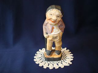 Vintage Porcelain Figurine Old Man & Walking Stick / Cane Made in 
