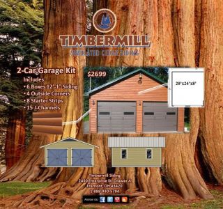 Timbermill Log Vinyl Siding Garage Kit