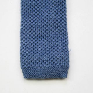 DELLA ROBBIA VINTAGE KNITTED SKY BLUE DESIGN STYLE MENS KNITT TIE MADE 