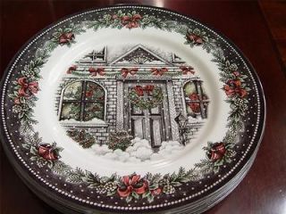 Royal Stafford Christmas Home Dinner Plates (4) NEW