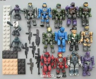 16PCS Mega Bloks Halo Figure Master Cheif Spartan Marine Grunts 