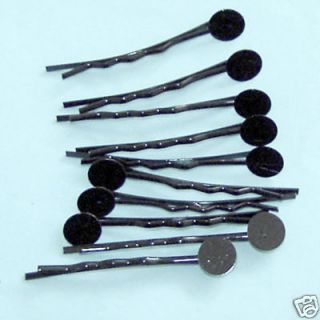 100 Pieces of Black Metal Bobby Pins with 8mm Pad