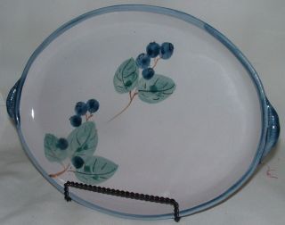 Blueberry Platter Handmade Wheel Thrown Pottery by Clyde Tullis 