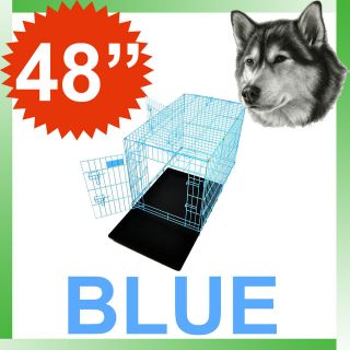 New Champion 48 Blue Portable Folding Dog Pet Crate Cage Kennel 3 
