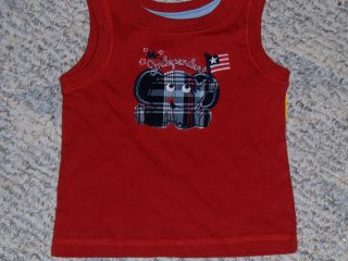 NWT  Jumping Beans red sleeveless Mr. Independent elephant shirt   6 