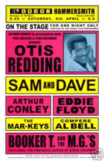   Otis Redding & Sam & Dave with Booker T. & MGs Concert Poster 1967