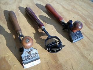 VINTAGE LOT OF 3 STANLEY SCRAPER PLANES 2 #82 AND 1 #70 WOODWORKING 