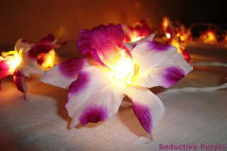 Purple Orchid Flower Fairy Light String Lights 3M Wedding/Decor/​Spa 