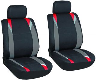 Piece Red, Gray, & Black Front Car Seat Cover Set Bucket Chairs Free 