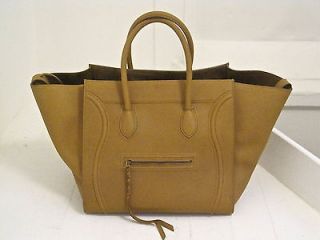 CELINE VERY SPECIAL LARGE LUGGAGE PHANTOM MUSTARD YELLOW LEATHER BAG