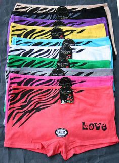   Underwear 12 Zebra Shortie Sports COTTON Boyshorts LARGE Boxer Panty