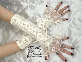 wedding gothic burlesque lolita arm warmers fingerless gloves corset 