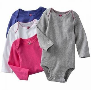 NWT Carters Baby Girl Clothes 4 Bodysuits Pink Purple Gray 3 6 9 12 18 