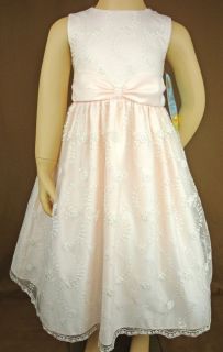 Size 5 and 6X New Cinderella Peach/Pink Dress With Lace Overlay