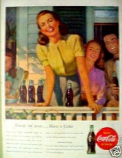 1947 Coca Cola Soda Bottle Yellow Sweater Coke Pop Art Ad
