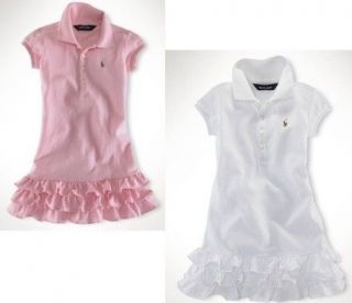 Polo Ralph Lauren Kid Girls Deveron Pink or White Dress U Pick Size S 