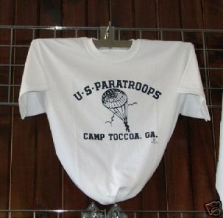 Medium Camp Toccoa Paratrooper T Shirt WWII Currahee
