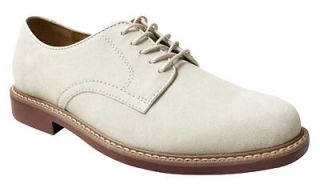 Mens Bass LaceUp Buck Shoe Brockton White Ice Suede