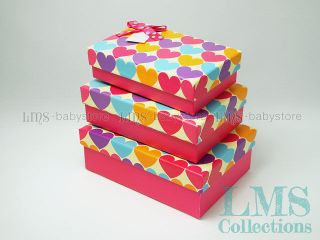 Cardboard gift box decors gift package colorful bowknot heart GB 20