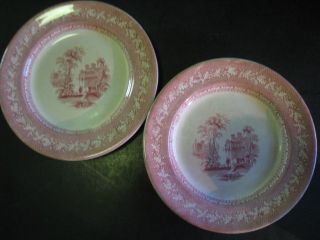 Vintage Brownfield & Sons ELMYRA Red & White Plates, 2