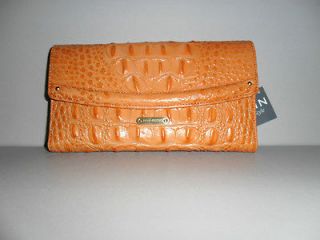 BRAHMIN CROCO LEATHER CHECKBOOK WALLET NEW WITH TAGS RETAILS $175.OO