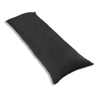 PC Black Body Pillow Zippered Case Soft Micro Suede New 20x54 