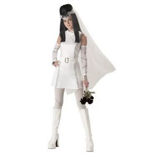   Girl Teen Jr Costume Bride of Frankenstein 5 7, 7 9 Wedding Veil Dress