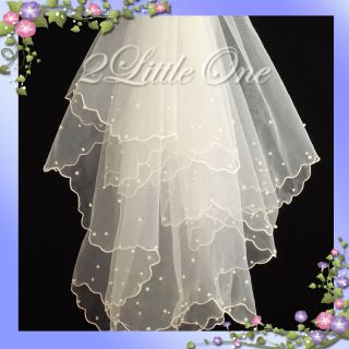   Lot 10X Pcs Ivory Bead Wedding Bridal Flower Girl Communion Veil #401