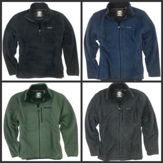 New Timberland Mens Full Zip Polar Fleece Jacket Coat Black Gray 
