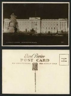 London Old Postcard BUCKINGHAM PALACE   Flood Lid Night
