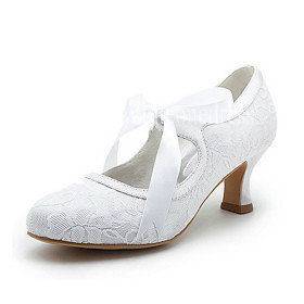 Hot Sale 2012 Satin Upper Mid Heel Closed toes With Ribbon Tie Bridal 