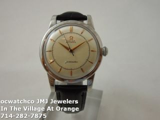   1950 Mens Omega Seamaster Automatic Bumper Stainless Steel 17 Jewels