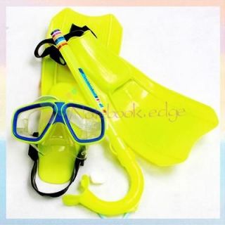 Newly listed Yellow Kids Children Mask/Snorkel /Fins Flippers Swimming 