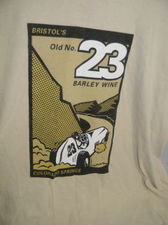 Bristol Brewing Company Colorado Springs tan T shirt XL Barley Wine 