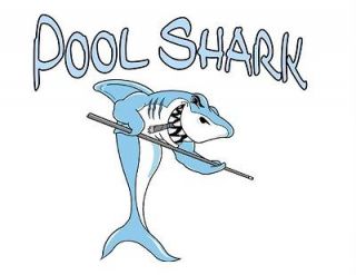 Custom Made T Shirt Pool Shark Funny Cue Stick Cigar Sports Hilarious 