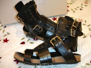 NEW AUTHENTIC RARE BURBERRY PRORSUM GLADIATOR MULTISTRAP SANDALS SIZE 