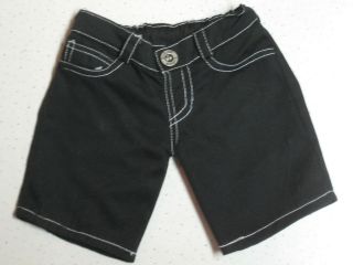 Build a Bear Clothes Clothing Black Jeans Pants White Stitching Teddy 